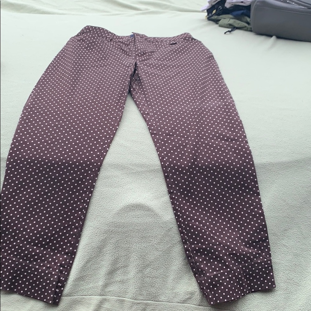Brown polkadot pants